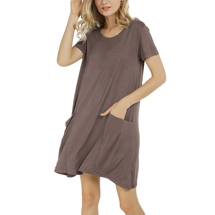 In Stock Summer Short Sleeve Casual Loose Swing Ladies T-Shirt Dress Women Dresses with Pockets
In Stock Summer Short Sleeve Casual Loose Swing Ladies T-Shirt Dress Women Dresses with Pockets