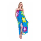 Popular beach pareo Sarong dress hawaiian flower printed long dress from indonesia