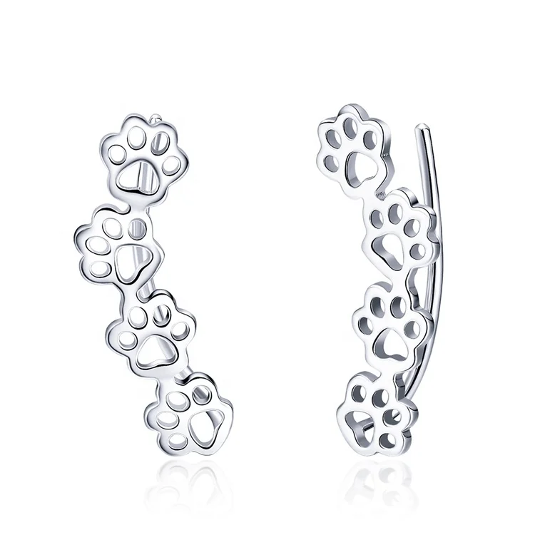 GE15 Minimal Wholesale 925 Sterling Silver Original Hollow Cute Pet Dog Paw Cuff Earrings for Women
GE15 Minimal Wholesale 925 Sterling Silver Original Hollow Cute Pet Dog Paw Cuff Earrings for Women