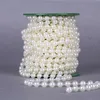 8mm Round DIY Pearl Wire Wrapped Beaded Chain for Wedding Garland Decoration Chain Roll for DIY Jewelry Making
