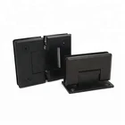 Black PSS SSS 180 Degree Glass To Glass Hinge For Glass Shower Door