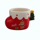 Stocked Ceramic Xmas Mugs New Arrival Ceramic Christmas Boot Cup Funny Xmas Ceramic Boot Mug
