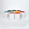 Creative Custom Frosted White Ceramic Inner color D handle Travel Coffee Mugs TeaCups for Sublimation