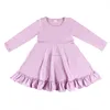Kids Cute Cheap Fashion Girl Dress Ruffle Solid Children Clothes Party Baby Dress