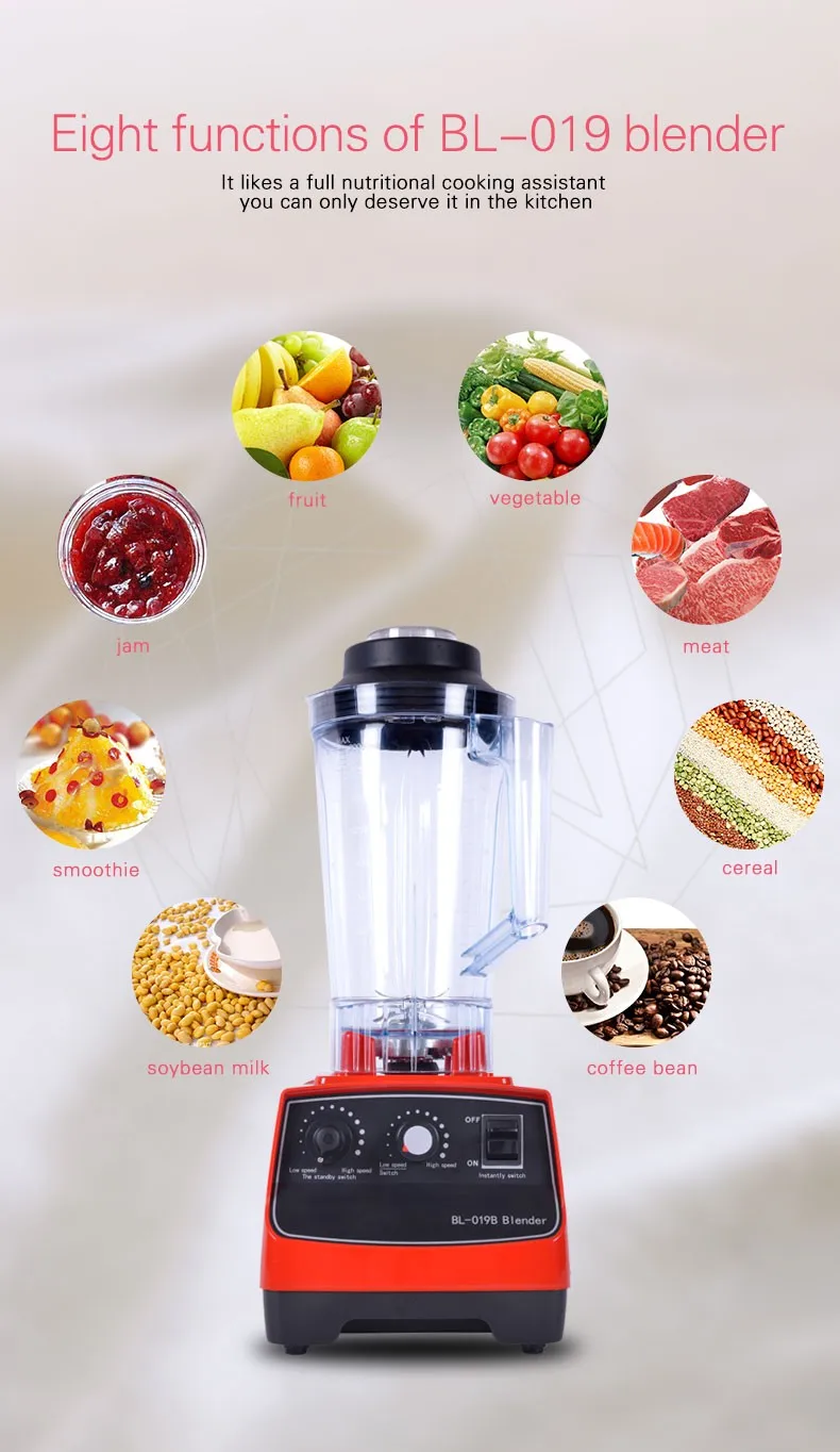 Multifunctional fashion design electric juice blender multi with dry mill attachment