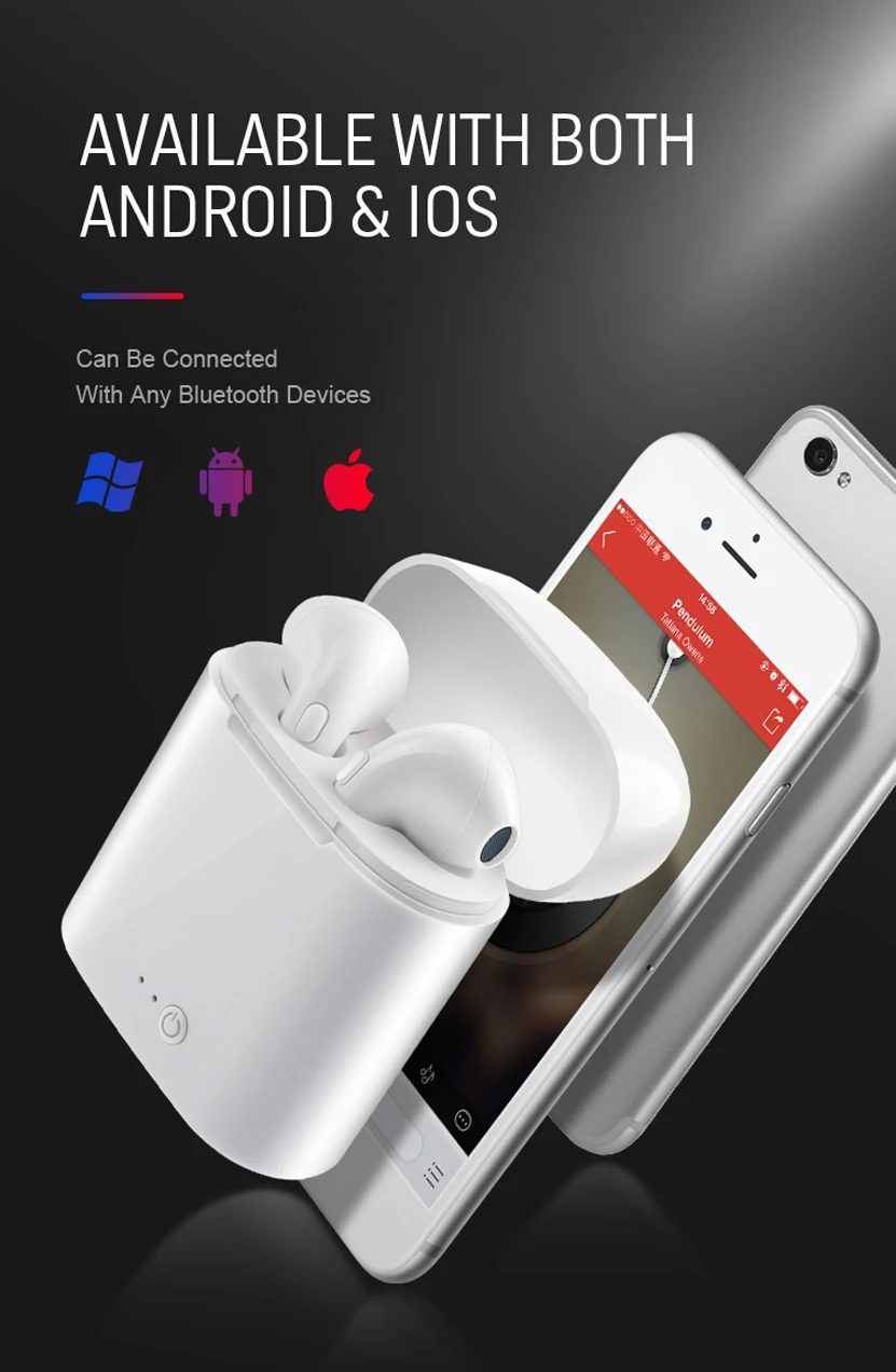 Amazon Best Seller i7s TWS Earbuds Bluetooth Earphone V5.0 Stereo Sound - ANKUX.COM