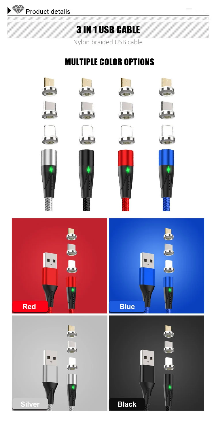 Hot sale factory direct nylon braided magnetic charging cable phone With Best Price High Quality - ANKUX.COM