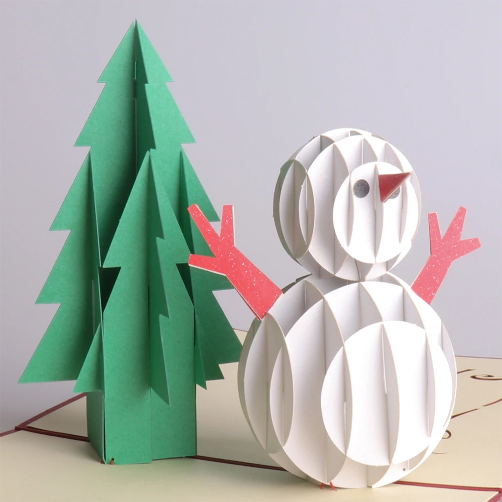 Meilun книги по искусству и Craft Рождественский подарок 3D Рождество Снеговик лазерной резки поздравительные открытки