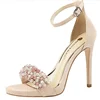 Z95312B Women's shoes sexy banquet stiletto super high heel waterproof platform suede pearl rhinestone sandals
