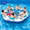 2019 New Summer entertainment giant inflatable 6 person party pad floating round sofa lounge lake pool floats