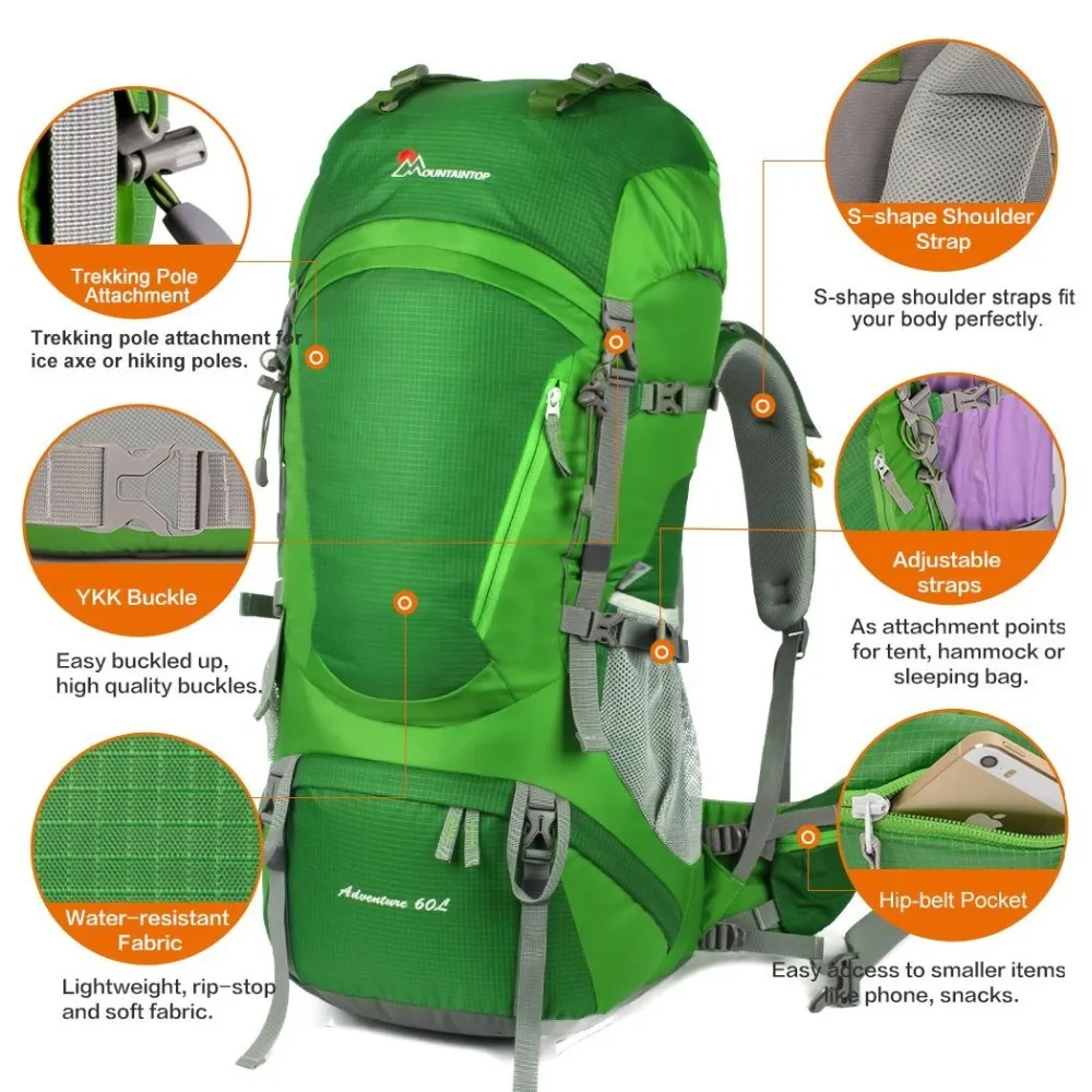 60l/ 65l Backpack Hiking Internal Frame Backpack,Camping Hiking