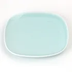 17cm 7" Round Square Children Beautiful Blue Breakfast Bread Diner Fine Porcelain Plates Dishes