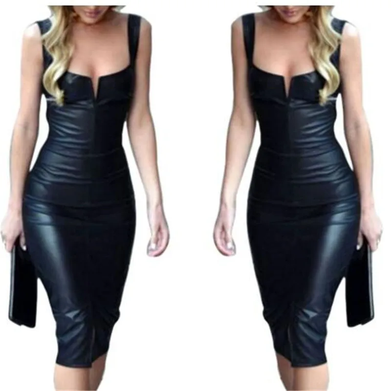 women sleeveless V neck sexy Japanese hot teacher girl party clubwear front split bodycon slim fit stretch pu leather dresses, Black women sexy bodycon leather dress
women sleeveless V neck sexy Japanese hot teacher girl party clubwear front split bodycon slim fit stretch pu leather dresses, Black women sexy bodycon leather dress