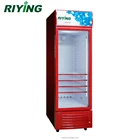 278 Liter Showcase Fridge Commercial Glass Door Refrigerator with Side LED