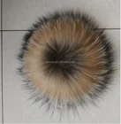 New knitting woolen yarn hats raccoon fur pom pom hats knitted winter cap with raccoon top ball