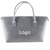 2019 Custom Grey Fashionable Handmade Wool Tote handbag Women's Lady Felt Shopping Bag