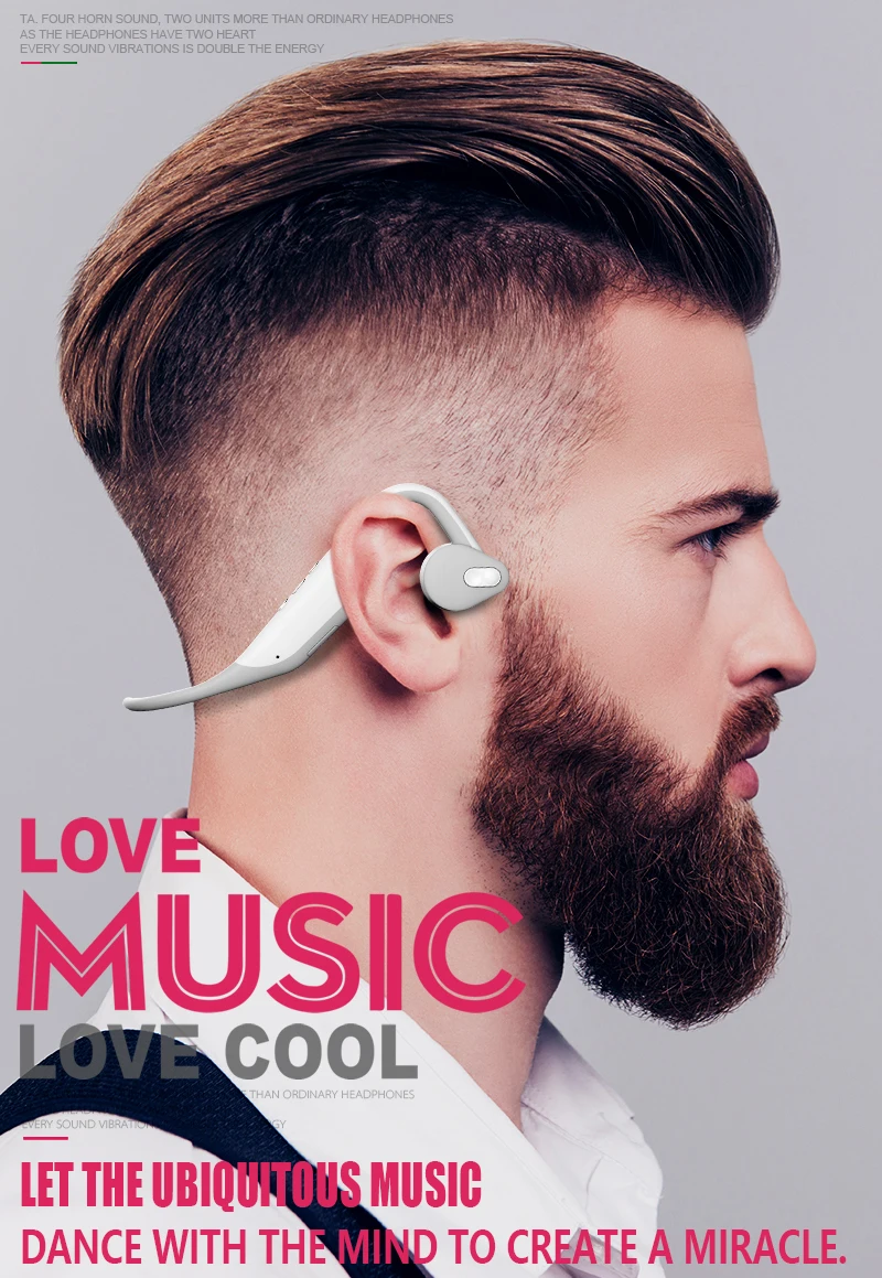 New 2019 Stereo Bone Conduction Bluetooth Headset Bluetooth 5.0 Wireless Sports Earphone - ANKUX.COM