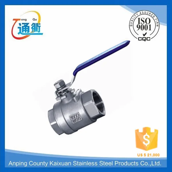 stainless steel 2pc chemical resistant ball valve