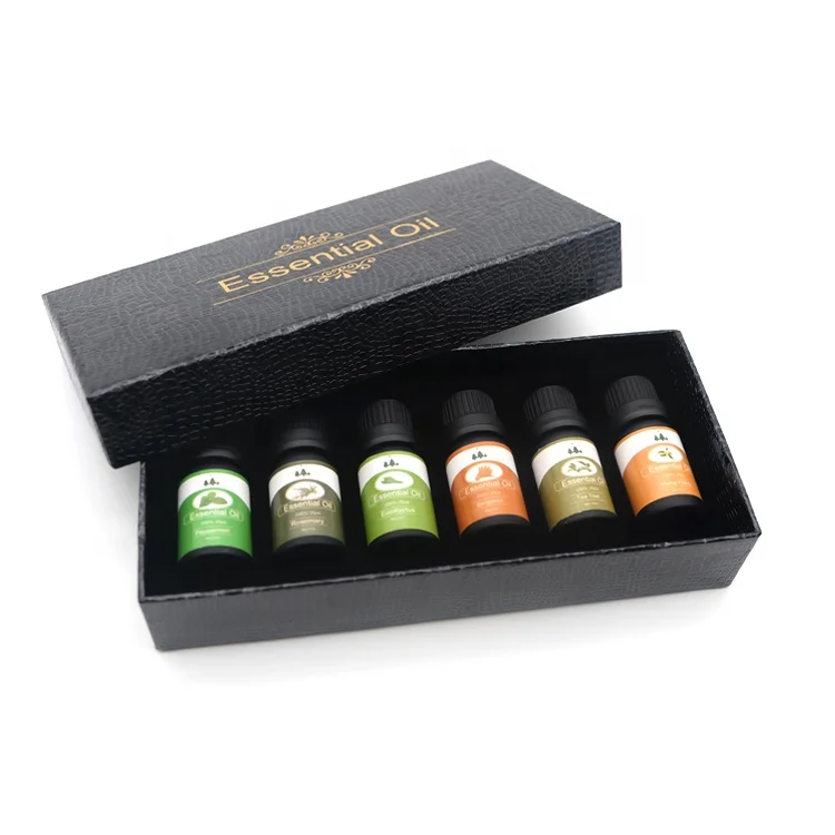 

100% Pure and Natural Essential Oil Gift Set 10ml/6pcs-Eucalyptus,Lavender,Lemongrass,Orange,Rosemary and Tea Tree,Private Label