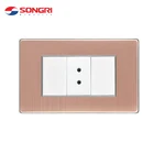 Songri luxury electrical universal wall outlet double hole Tel socket