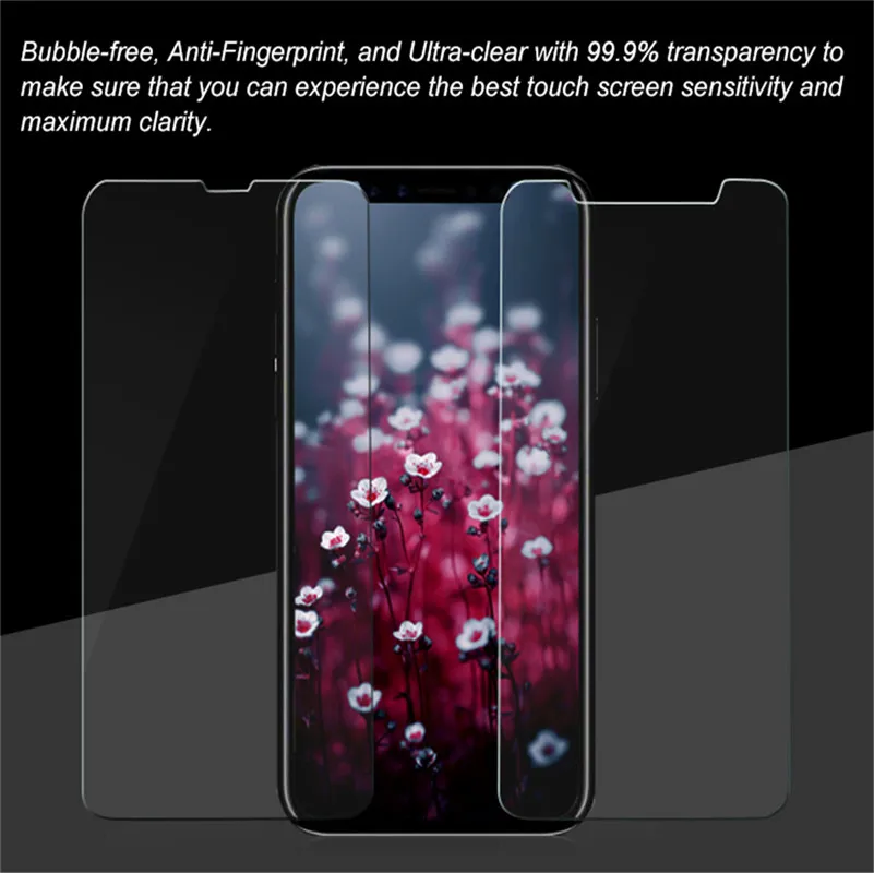 For iPhone X crystal clear tempered glasses screen protectors with Easy Installation factory price 5.8 inch 6.1inch 6.5 inch