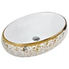 Gold porcelain color bathroom wash plating electroplated basin sink