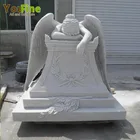 Hand Carved White Marble Grave Angel Headstone