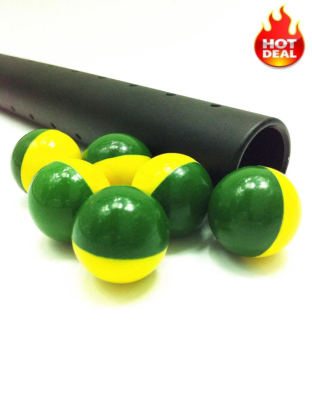 Megio Intermedium Grade Paintball Solid Green Yellow Shell