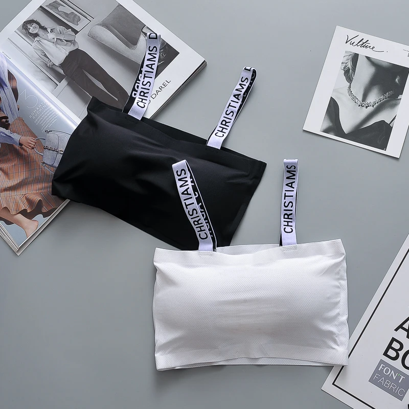breathable push up high elastic women tube top English alphabet shoulder straps padded wrapped chest, Black,white
breathable push up high elastic women tube top English alphabet shoulder straps padded wrapped chest, Black,white