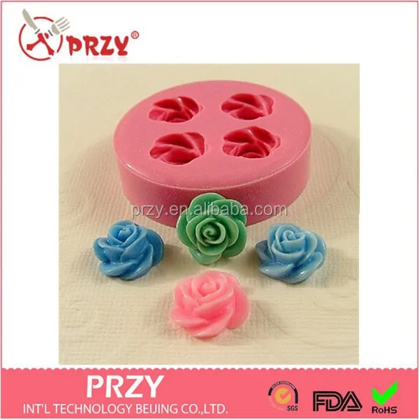 eco-friendly fondant rose flower polymer clay silicone cake mold