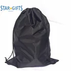 Black Light Custom Waterproof 210D Nylon Collapsible Drawstring Shoe Bag For Outdoor Activities