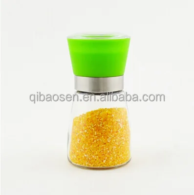 salt & pepper sea salt mills glass pepper grinder with stainless steel cap