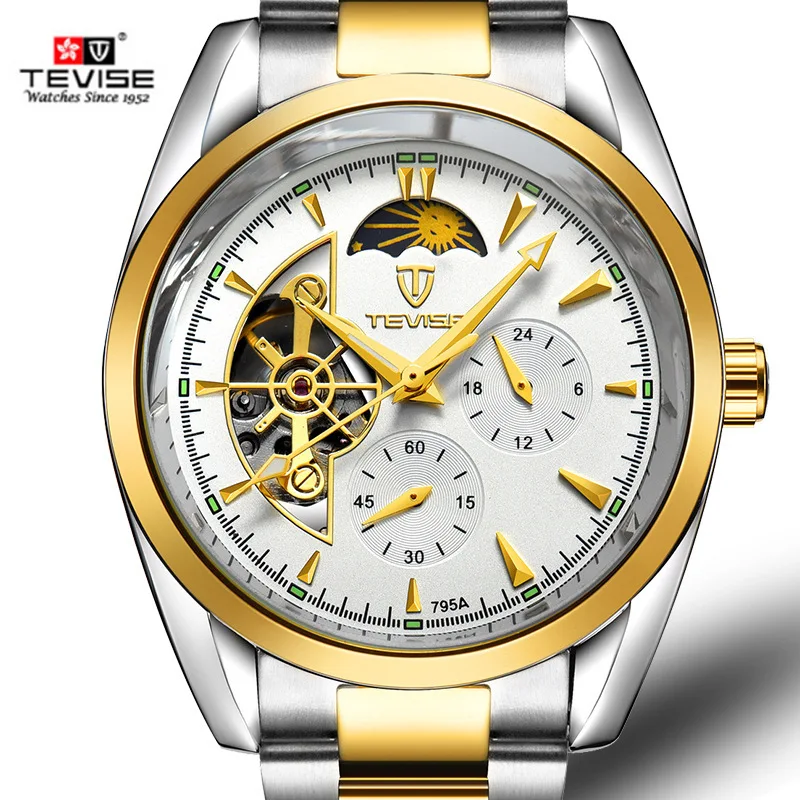 

Tevise 795A original men's wrist watch 3 atm waterproof stainless steel watch strap wholesale automatic watch, Optional