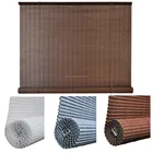 PVC Roll-Up Window Blind (Bamboo/Chocolate/White color)