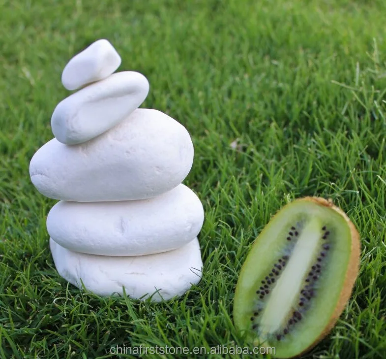 Landscaping Garden Decorative Natural White Round Marble Pebble