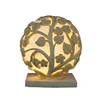 Flower Pattern Sand Stone Ball Sculpture LED Lantern Light