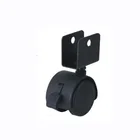 Plastic Small Swivel Plate Black Wood Baby Bed Castor Wheels