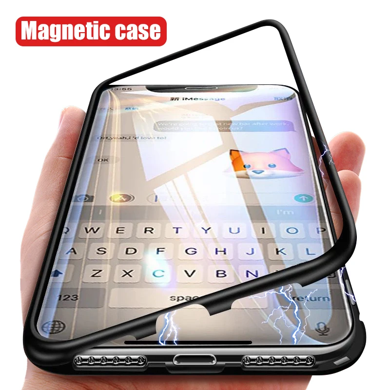 Hot Sell Front+Back Tempered Glass Magnetic Adsorption Case for iPhone X 8 Plus 7 XS Max
Hot Sell Front+Back Tempered Glass Magnetic Adsorption Case for iPhone X 8 Plus 7 XS Max