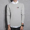 new design crew neck long sleeve embroidery 100% cotton man winter sweater