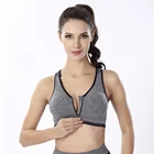 Fitness Yoga Clothing High Support Removable Padded Front Zip Womens Sports Bra