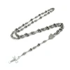 Hot jewelry item stainless steel christ centerpiece cross rosary chain necklace