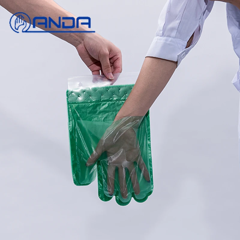AD009 cheap disposable pe polyethylene plastic medical/surgical glove