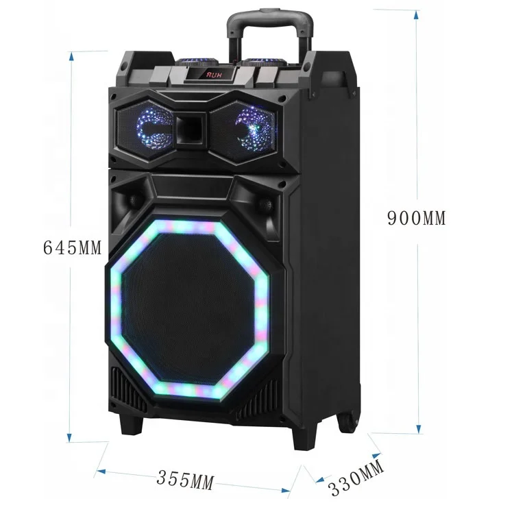 12inch Fashionable Waterproof Party Portable Rechargeable Blue tooth DJ Speaker Trolley portable speaker with wired microphone - ANKUX.COM