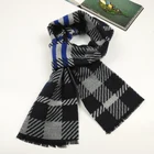 The latest Classic design 3% Silk and wool blended Brushed jacquard scarf for men's ladies