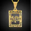 Prophet Mohammed Allah Pendant Necklace Women Men Gold Color Jewelry Middle East/Muslim/Islamic Arab Ahmed