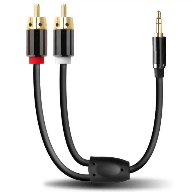 Promotional 1m 3.5mm Male to 2 RCA Audio Stereo Y Splitter Cable For Smartphone Player - ANKUX.COM