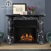 China Marquina Nero black Marble fireplace mantels