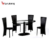Free Sample Hotel Round Extendable Stainless Steel Wooden Chair Acrylic Italian Dining Table Set