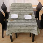 Eco friendly polyester cotton Rectangle Wooden Design Picnic Camping Table Cloth Home Decoration dinner table cover
