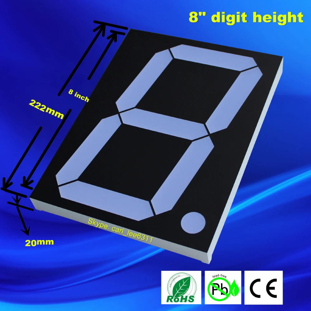 8 inch large outdoor 1 digit 8 inch big 7 segment led display